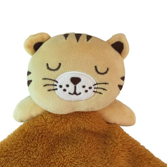 Baby Gear Orange Tan Tiger Cat Lovey 13" Baby Security Blanket - Picture 2 of 6
